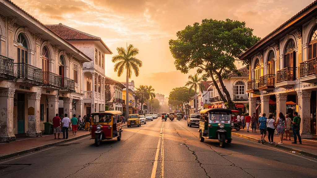 Historic downtown Cebu City street and architecture